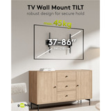 goobay TV Wall Mount TILT 37 - 86 inch (94 - 219 cm), max. 45 kg wandmontage  Zwart