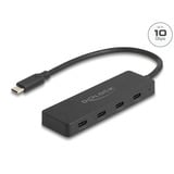 DeLOCK USB 10 Gbps USB Type-C Hub + 4x USB Type-C usb-hub Zwart