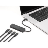 DeLOCK USB 10 Gbps USB Type-C Hub + 4x USB Type-C usb-hub Zwart