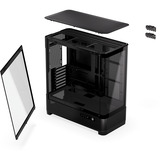 ENDORFY Aquarius 8000 Flex showcase behuizing Zwart | 2x USB-A | 1x USB-C | Tempered Glass