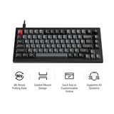 Keychron V1W-D4 8K QMK Wired Custom Mechanical Keyboard, toetsenbord Zwart, US lay-out, Keychron Super Banana, RGB leds, 75%, Double-shot PBT, hot swap, 8K, Knop