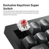 Keychron V1W-D4, toetsenbord Zwart, US lay-out, Keychron Super Banana, RGB leds, 75%, Double-shot PBT, hot swap, 8K, Knop
