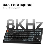 Keychron V3 Ultra 8K Wireless Custom Mechanical Keyboard Zwart, US lay-out (QWERTY), Keychron Silk POM Red, 80% (TKL)	, 80% TKL, RGB, Hot swap, 2.4 GHz / Bluetooth 5.3 / USB-C