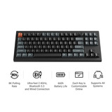Keychron V3 Ultra 8K Wireless Custom Mechanical Keyboard Zwart, US lay-out (QWERTY), Keychron Silk POM Red, 80% (TKL)	, 80% TKL, RGB, Hot swap, 2.4 GHz / Bluetooth 5.3 / USB-C