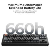 Keychron V3 Ultra 8K Wireless Custom Mechanical Keyboard, toetsenbord Zwart, US lay-out, Keychron Silk POM Red, 80% TKL, RGB, Hot swap, 2.4 GHz / Bluetooth 5.3 / USB-C