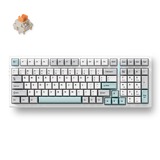 MCHOSE G98 Pro Gray Blue Flame Orange Wireless Tri-Mode Custom Mechanical, gaming toetsenbord Grijs/blauw, US lay-out, TTC Flame Orange, 98%, RGB, Hot swap, Double-Shot PBT, draadloos / Bluetooth / USB-C