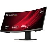 ViewSonic UWQHD Curved Docking Monitor met KVM-switch VG3419C 34" UltraWide Zwart (mat), 1x DisplayPort, 1x HDMI, 1x USB-C, 3x USB-A, 1x RJ-45, 120 Hz