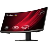 ViewSonic UWQHD Curved Docking Monitor met KVM-switch VG3419C 34" UltraWide  Zwart (mat), 1x HDMI, 1x Displayport, USB-A, USB-B, USB-C, LAN, audio