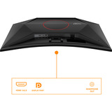 AOC C32G42ZE 31" curved gaming monitor Zwart/rood, HDMI, DisplayPort, 260 Hz OC