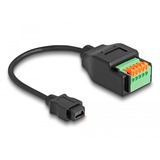 DeLOCK USB 2.0 Adapter, USB 2.0 Type Mini-B female > 5 pin terminal block Zwart, 15cm