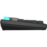 HelloGanss HS75T Obsidian, toetsenbord Zwart/grijs, US lay-out, Gateron Yellow, 75%, RGB leds, PBT Doubleshot keycaps, hot swap, 2,4 GHz / Bluetooth / USB-C