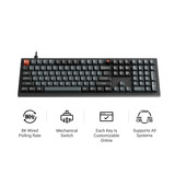 Keychron V6W-D4 8K QMK Wired Custom Mechanical Keyboard Zwart, US lay-out (QWERTY), Keychron Super Banana, 100%, RGB leds, Double-shot PBT, hot swap, 8K, Knop