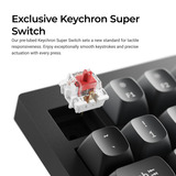 Keychron V6W-D4 8K QMK Wired Custom Mechanical Keyboard, toetsenbord Zwart, US lay-out, Keychron Super Banana, RGB leds, Double-shot PBT, hot swap, 8K, Knop