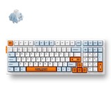 MCHOSE G98 Pro Orange Blue Snow Tiger Wireless Tri-Mode Custom Mechanical, gaming toetsenbord Blauw/oranje, US lay-out, TTC Snow Tiger, 98%, RGB, Hot swap, Double-Shot PBT, draadloos / Bluetooth / USB-C
