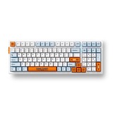 MCHOSE G98 Pro Orange Blue Snow Tiger Wireless Tri-Mode Custom Mechanical, gaming toetsenbord Blauw/oranje, US lay-out, TTC Snow Tiger, 98%, RGB, Hot swap, Double-Shot PBT, draadloos / Bluetooth / USB-C