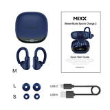 MIXX StreamBuds Sports Charge 2: Wireless Earbuds in-ear oortjes Blauw