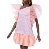 Mattel Barbie Barbie Fashionistas Pop - perzik-witte print, Blauwe hakken en paardenstaart 