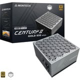 Montech Century II modulaire 850 watt voeding  Zilver, 1x 12V-2x6, 4x PCIe