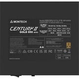 Montech Century II modulaire 850 watt voeding  Zilver, 1x 12V-2x6, 4x PCIe