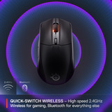 SteelSeries Rival 3 Wireless Gen 2 gaming muis Zwart, 18.000 dpi, RGB, 2.4GHz / Bluetooth 5.0