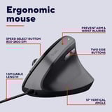 Trust Bayo II Ergonomische muis Zwart, 800 dpi - 2.400 dpi