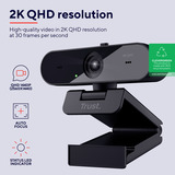 Trust Taxon QHD Webcam Zwart, Autofocus | dubbele microfoon | privacyfilter
