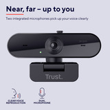Trust Taxon QHD Webcam Zwart, Autofocus | dubbele microfoon | privacyfilter