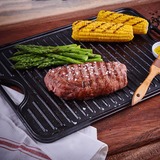 Victoria Omkeerbare Bakplaat 50 x 35 cm, Seasoned grillplaat Zwart, Color packaging