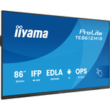iiyama ProLite TE8612MIS-B4AG 85.6" 4K Ultra HD Public Display Zwart (mat), 2x HDMI | 1x DisplayPort | VGA | LAN | WiFi | 24/7 | Touch
