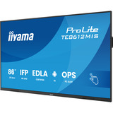 iiyama ProLite TE8612MIS-B4AG 85.6" 4K Ultra HD Public Display Zwart (mat), 2x HDMI | 1x DisplayPort | VGA | LAN | WiFi | 24/7 | Touch
