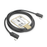 ACT Connectivity USB 3.2 USB-C (links/rechts haaks) naar USB-C (links/rechts haaks) kabel Zwart, 10 Gbit/s, 60W, 1 meter