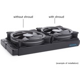 Alphacool Shroud & decoupling 140mm (7mm thickness) inkl. 4x M3x37mm Screws inbouwframe Zwart