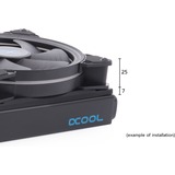 Alphacool Shroud & decoupling 140mm (7mm thickness) inkl. 4x M3x37mm Screws inbouwframe Zwart