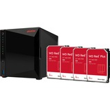 Asustor Nimbustor 4 incl. 4x WD Red Plus 4 TB harde schijf nas Zwart, 2x LAN, USB, HDMI