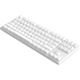 HelloGanss HS87T White, toetsenbord Wit, US lay-out, Cherry MX Brown, TKL, RGB leds, PBT Doubleshot keycaps, hot swap, 2,4 GHz / Bluetooth / USB-C