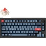 Keychron V1 Max-D1 RGB mechanisch toetsenbord Zwart, US lay-out (QWERTY), Gateron Jupiter Red, 75%, RGB leds, Double-shot PBT, hot swap, 2.4 GHz | Bluetooth | USB-C, Knob