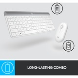 Logitech MK470 Slim Wireless Keyboard and Mouse Combo  desktopset Wit, US-International lay-out (QWERTY), Scissor switches, 100%, 1000 dpi