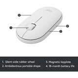 Logitech MK470 Slim Wireless Keyboard and Mouse Combo  desktopset Wit, US-International lay-out (QWERTY), Scissor switches, 100%, 1000 dpi
