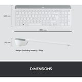 Logitech MK470 Slim Wireless Keyboard and Mouse Combo  desktopset Wit, US-International lay-out (QWERTY), Scissor switches, 100%, 1000 dpi