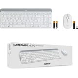 Logitech MK470 Slim Wireless Keyboard and Mouse Combo  desktopset Wit, US-International lay-out (QWERTY), Scissor switches, 100%, 1000 dpi