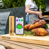 Meater Plus thermometer Roestvrij staal/houtkleur, Bluetooth 4.0