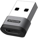 Sitecom USB-A naar USB-C Nano adapter Grijs