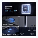 UGREEN DH4300 Plus incl. 4x WD Red Plus 4 TB harde schijf nas Grijs, 1x 2,5GbE, HDMI, USB-C