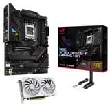 ALTERNATE Upgrade Kit ROG Strix B650E-F Gaming WiFi + Dual RX 9060 XT White Edition Zwart, Moederbord, Grafische kaart