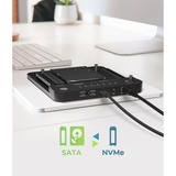 ICY BOX IB-2913MCL-C31 dockingstation Zwart, 2,5"/3,5" SATA, M.2 NVMe