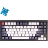 Keychron Q1-C2, toetsenbord Zwart/wit, US lay-out, Gateron Phantom Blue, RGB leds, 75%, Double-shot ABS, hot swap