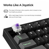 Lemokey P2 HE-M1 Wireless Magnetic Switch Custom Gaming Keyboard Zwart, US lay-out, Gateron Double-Rail Magnetic Nebula, 65%, RGB leds, double-shot PBT, hot swap, Knob, 2.4GHz | Bluetooth 5.2 | USB-C