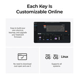 Lemokey P2 HE-M1 Wireless Magnetic Switch Custom Gaming Keyboard Zwart, US lay-out, Gateron Double-Rail Magnetic Nebula, 65%, RGB leds, double-shot PBT, hot swap, Knob, 2.4GHz | Bluetooth 5.2 | USB-C