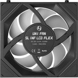 Lian Li UNI FAN SL-INF LCD FLEX 120 RGB case fans Zwart, 3 stuks, 120 x 124 x 28 mm, PWM, incl. controller