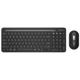 Qware Florence Draadloze Combo, desktopset Zwart, EU lay-out (QWERTY), Scissor, 1200 DPI, TKL, 2,4 GHz USB | Bluetooth